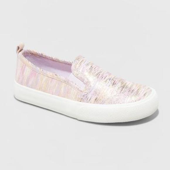 Cat & Jack Other - Girls' Sariah Striped Speckle Print Slip-on Sneakers - Cat & Jack Purple 1